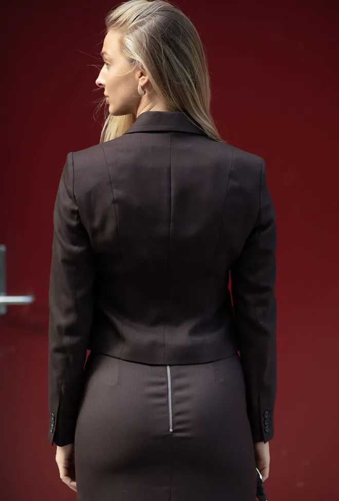 Dagmar Tailored Blazer Chocolate Brown dressjakke 7
