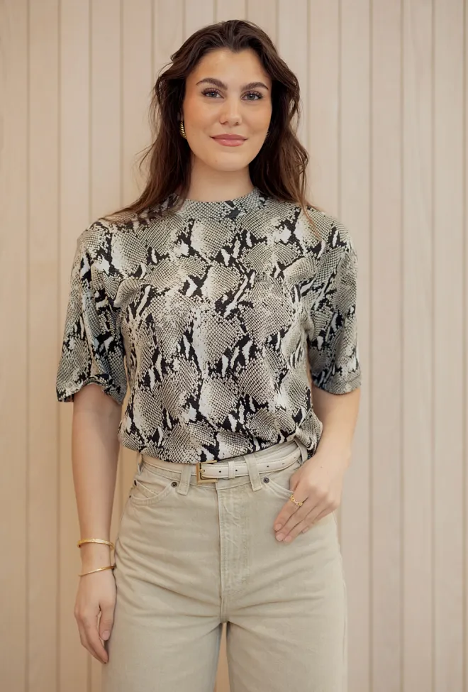 Anine Bing Avi Tee Washed Python t-skjorte 2