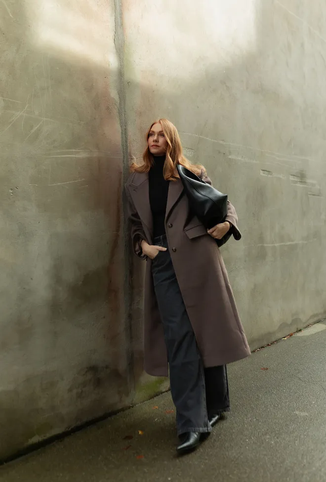 Remain Long Coat Iron ullkåpe