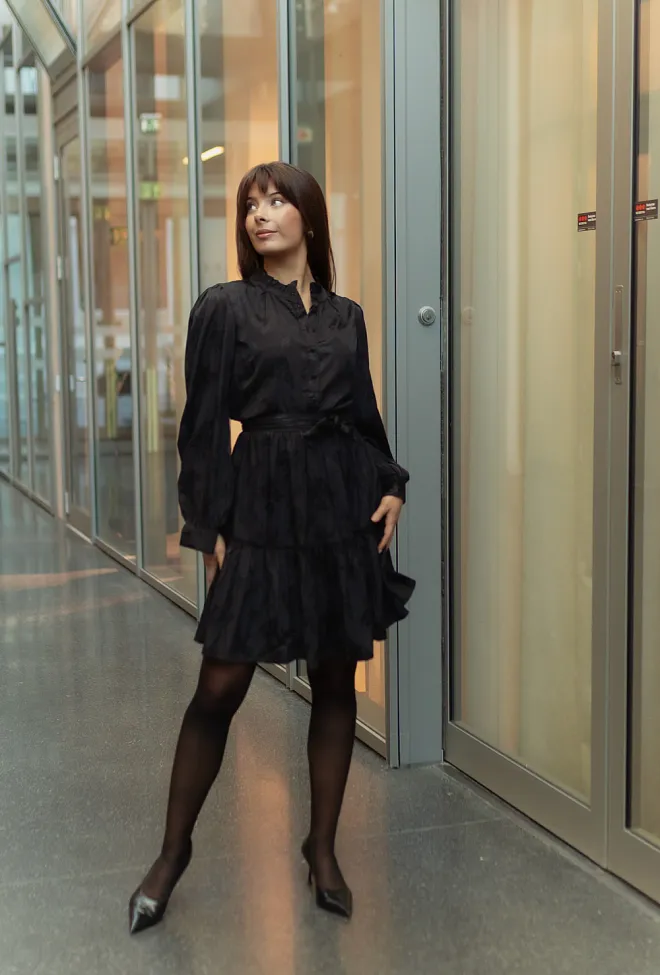 byTiMo Doris Short Dress Black minikjole
