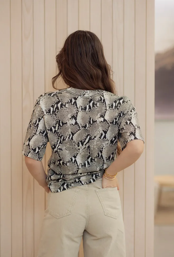 Anine Bing Avi Tee Washed Python t-skjorte 6