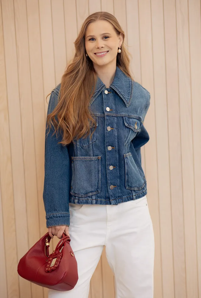 GANNI Heavy Denim Jacket Dark Blue Vintage dongerijakke