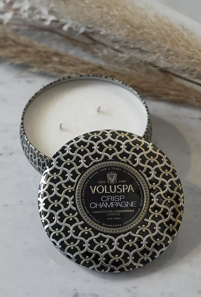 Voluspa 3-Wick Tin Candle 40t Crisp Champagne duftlys 3
