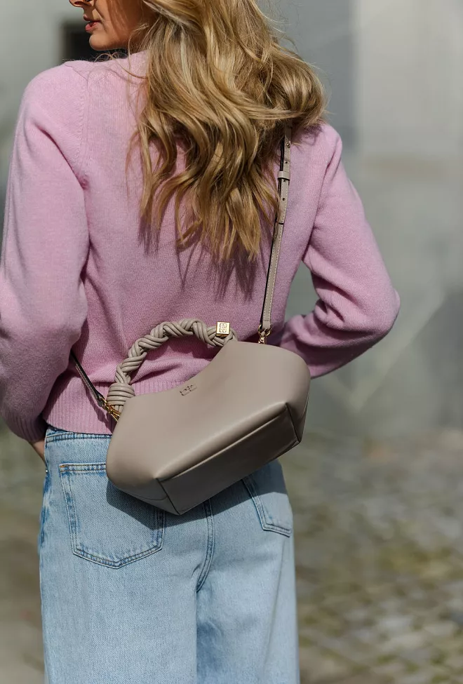 GANNI Bou Bag Small Oyster Gray skulderveske