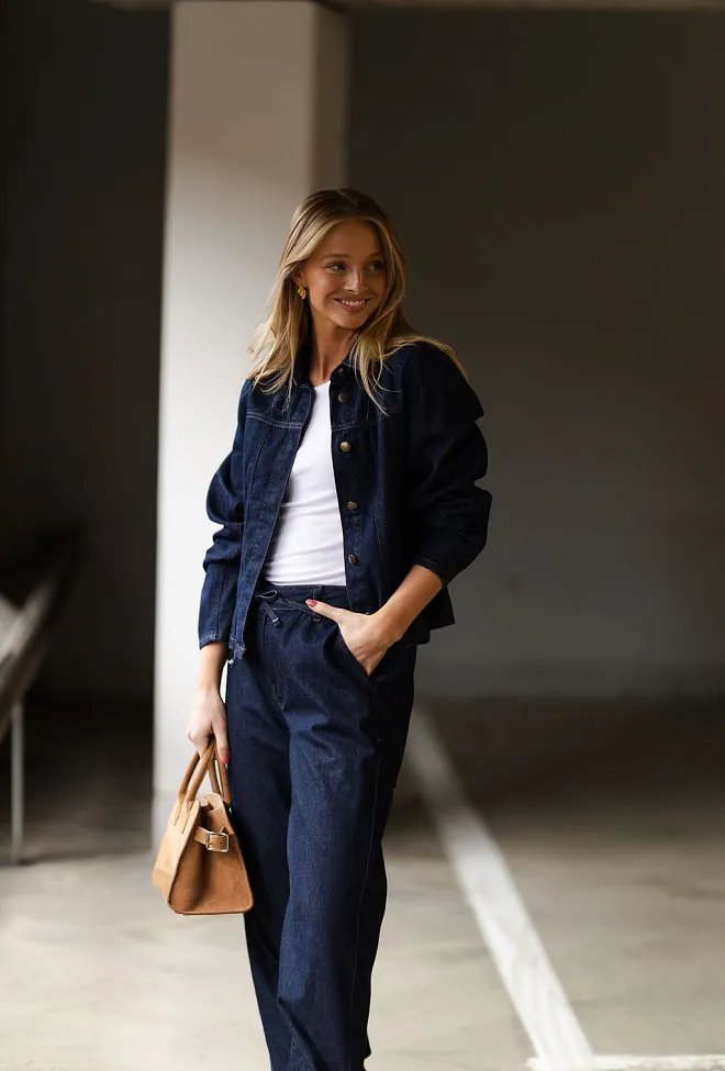 My essential wardrobe Filuca MW 143 Short Shirt Dark Blue Un-Wash denimskjorte 4