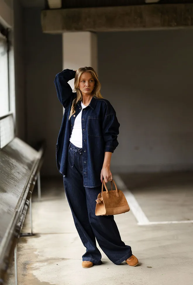 My essential wardrobe Malo MW 143 Shirt Dark Blue Un-Wash skjorte 4