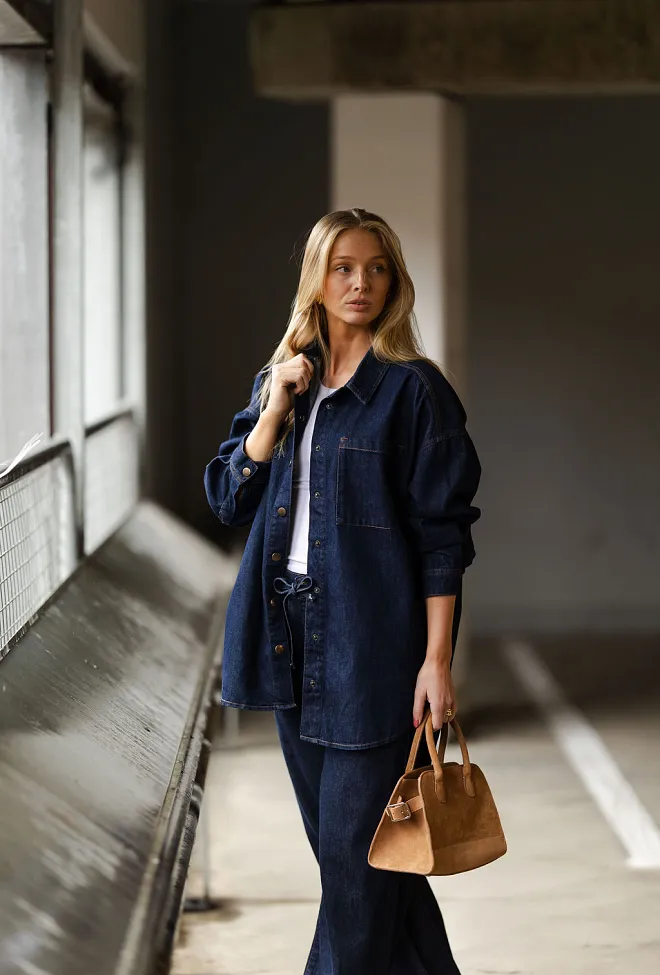 My essential wardrobe Malo MW 143 Shirt Dark Blue Un-Wash skjorte 3