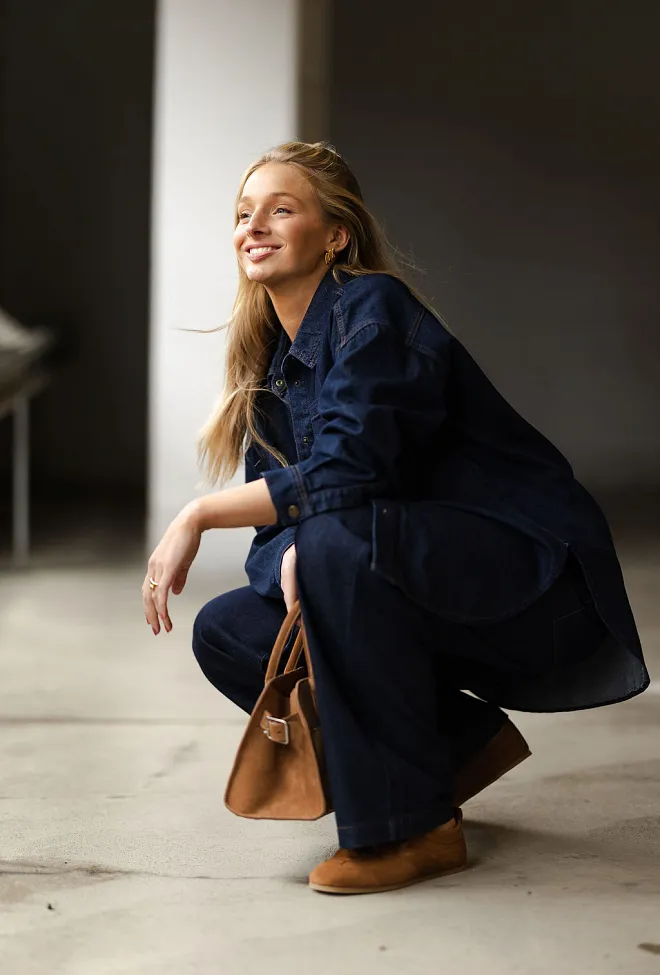 My essential wardrobe Malo MW 143 Shirt Dark Blue Un-Wash skjorte 7
