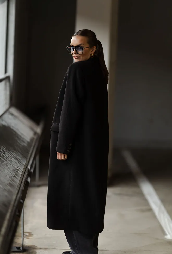 My essential wardrobe Frannie MW Coat Espresso Melange ullkåpe 5