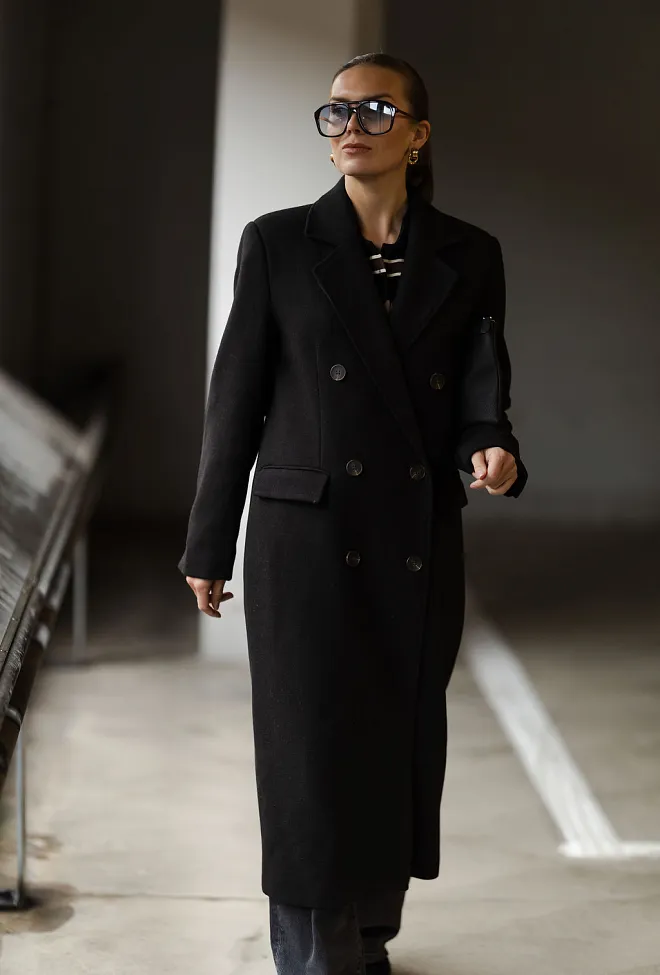 My essential wardrobe Frannie MW Coat Espresso Melange ullkåpe 7