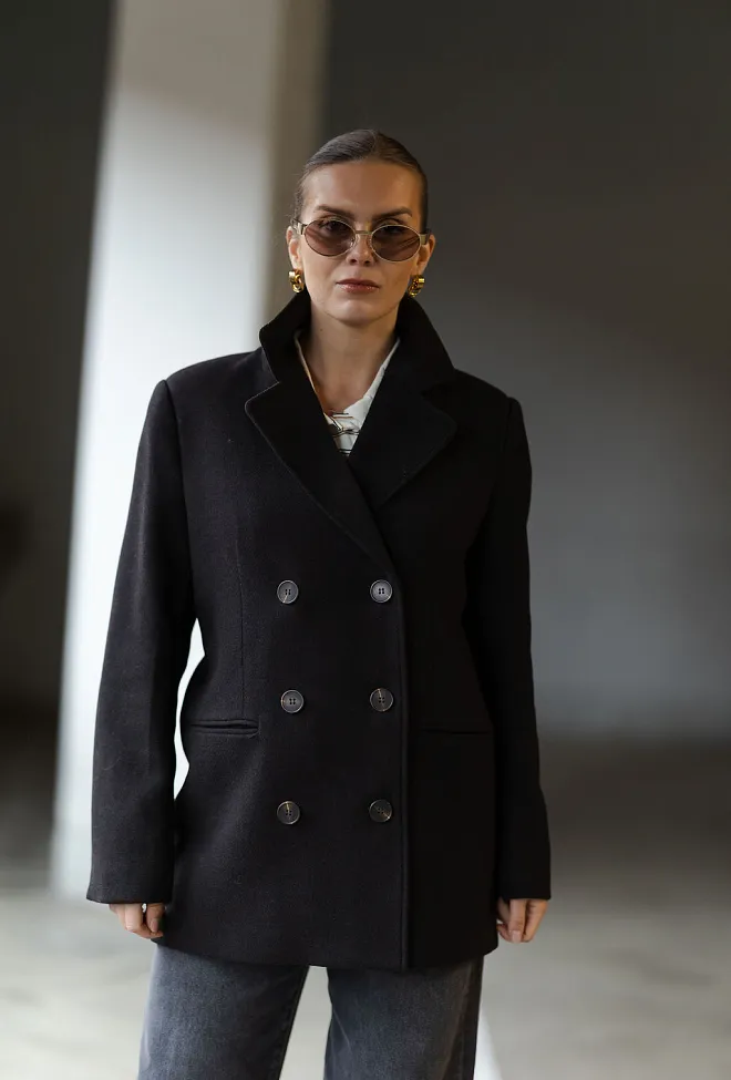 My essential wardrobe Frannie MW Short Coat Espresso Melange ulljakke 6