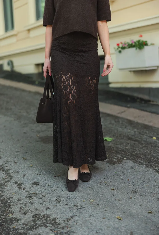 Twist&Tango Akasha Lace Skirt Mocha skjørt