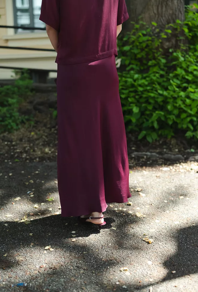 Twist&Tango Tyne Satin Skirt Burgundy skjørt 4