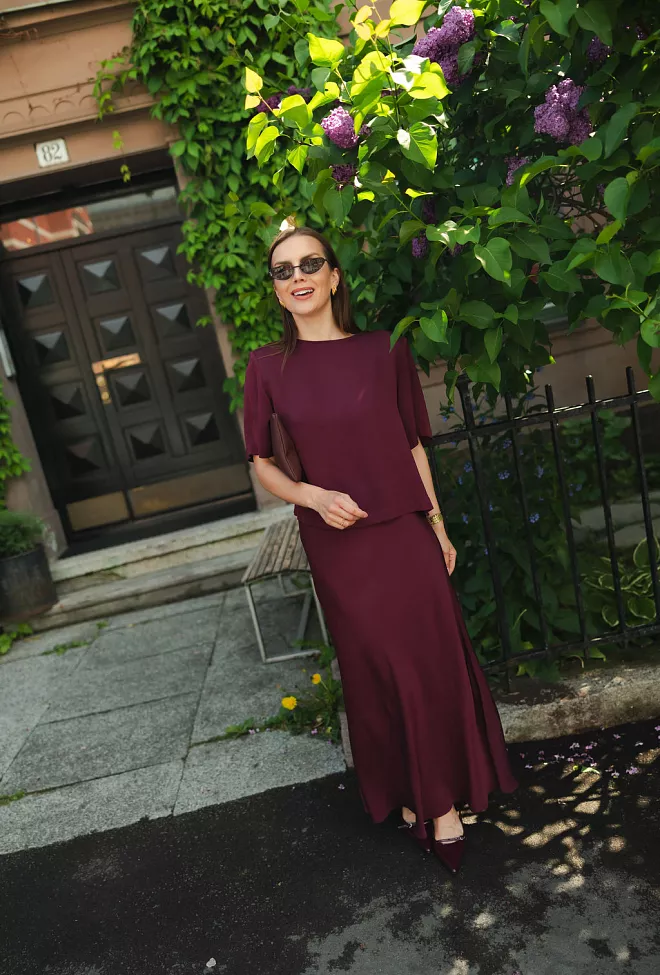 Twist&Tango Tyne Satin Skirt Burgundy skjørt 7