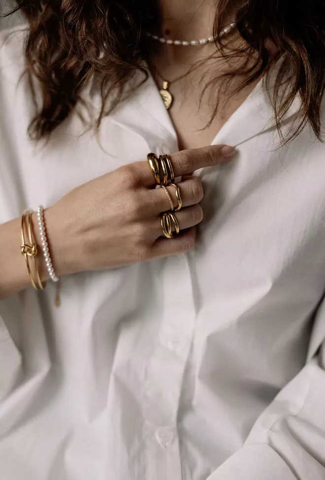 HiiL Studio Jewelry Simple Twist Bangle Gold armbånd 7