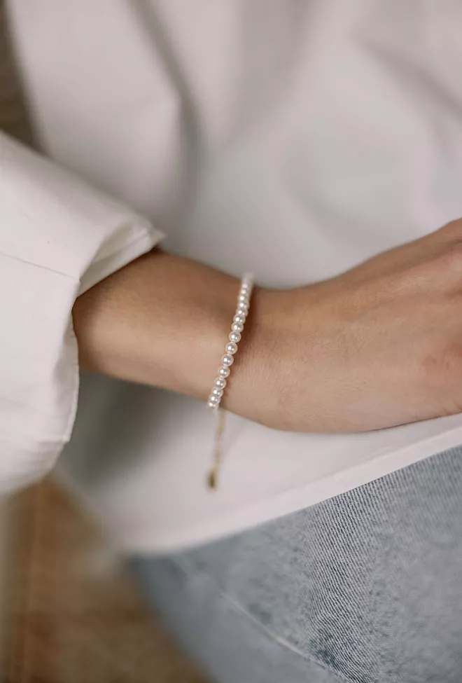 HiiL Studio Pearl Bracelet Medium Gold armbånd 2