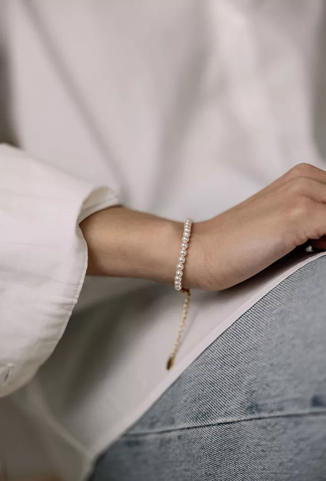 HiiL Studio Pearl Bracelet Medium Gold armbånd 3