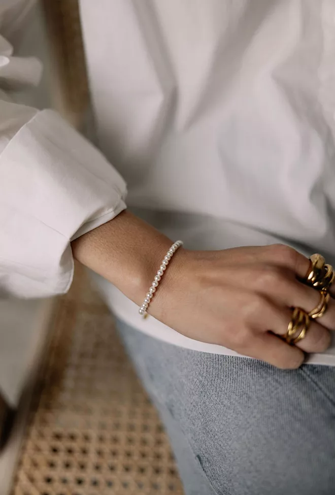 HiiL Studio Pearl Bracelet Medium Gold armbånd 4