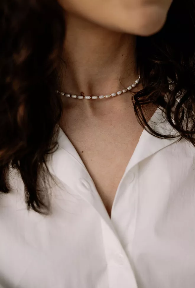 HiiL Studio Jewelry Pearl Necklace Gold smykke 2