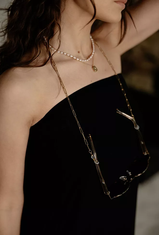 HiiL Studio Jewelry Sun Chain Gold brillelenke 2