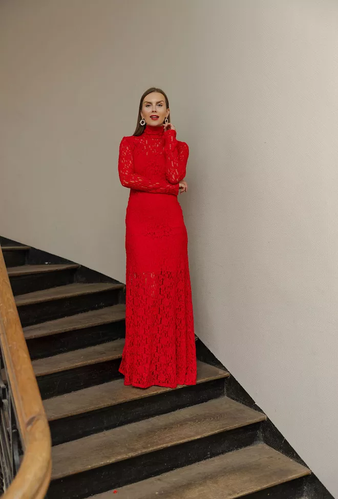 Twist&Tango Janasia Lace Dress Ruby Red kjole 2