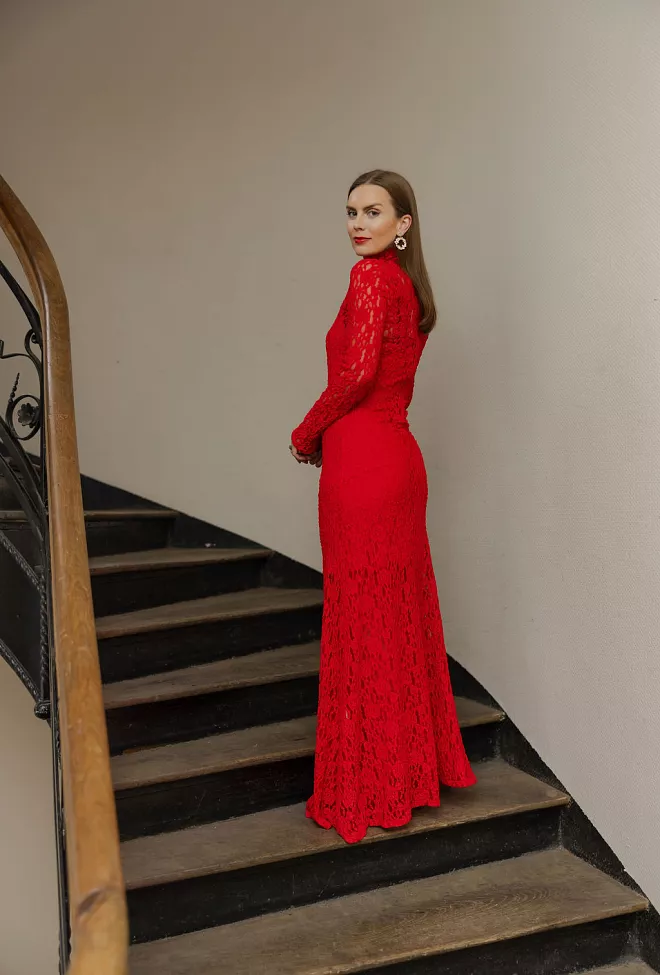 Twist&Tango Janasia Lace Dress Ruby Red kjole 3