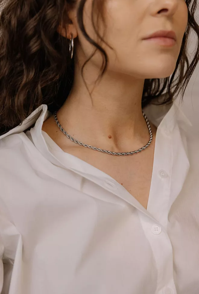 HiiL Studio Jewelry Rope Chain Necklace Silver smykke