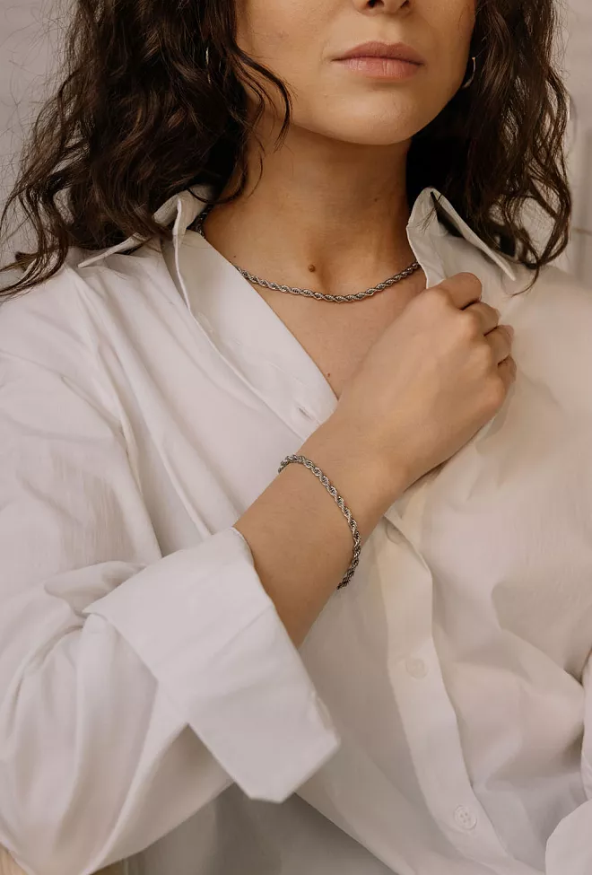 HiiL Studio Jewelry Rope Chain Necklace Silver smykke 4