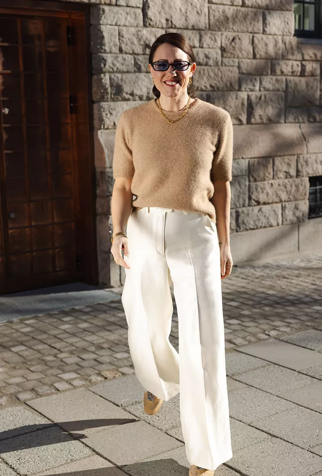 Carma collection Trine Knit Tee Nature strikket topp 2