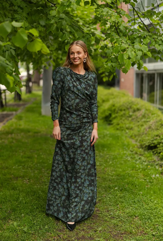 Pia Tjelta Rachel Agnes Maxi Dress Green maxikjole
