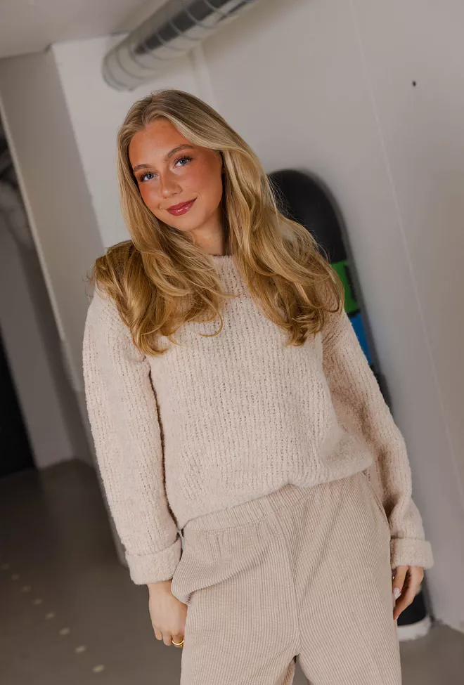 American Vintage Zolly Sweater Light Beige Melange genser 3