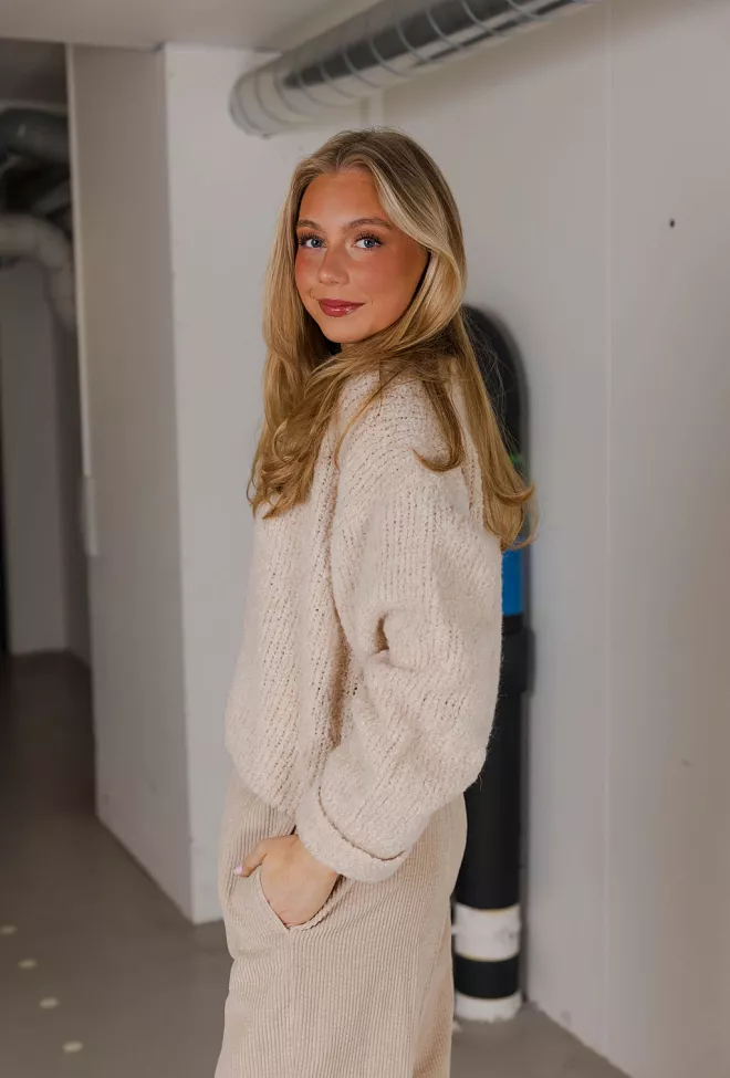 American Vintage Zolly Sweater Light Beige Melange genser 4