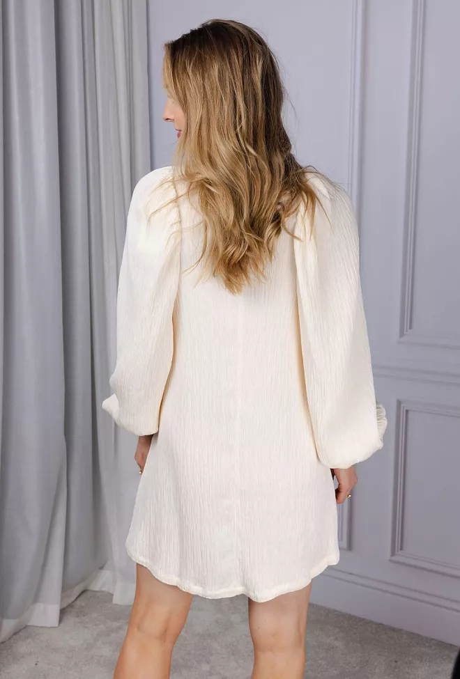 Arnie Says Valeria Crinkled Dress Cream minikjole 5