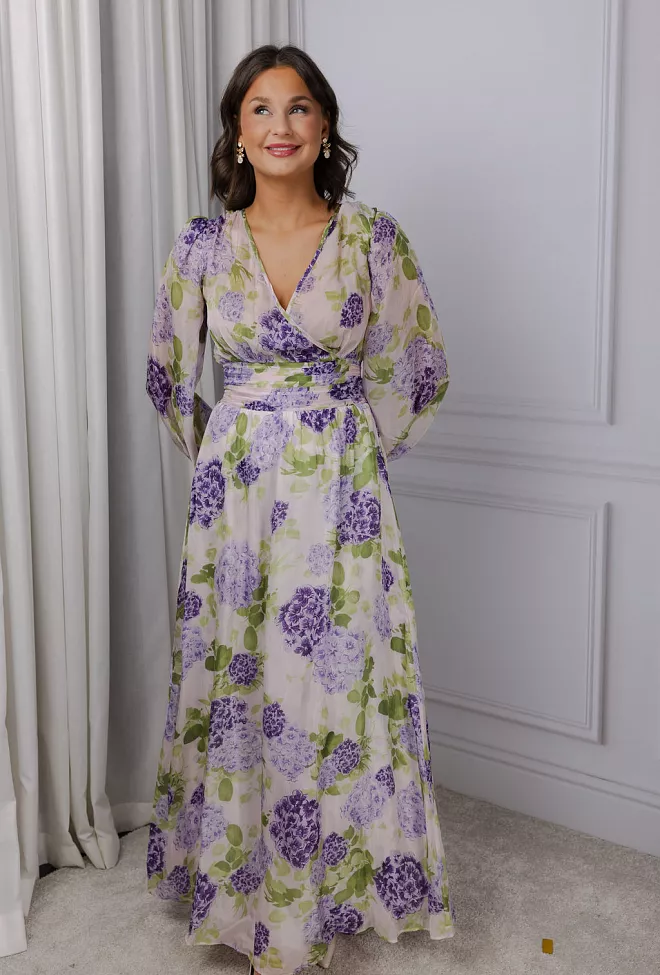 byTiMo Cupro Tieband Gown Purple Flow maxikjole 2