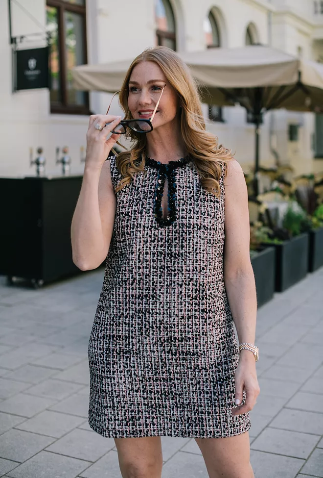 Self-Portrait Boucle Embellished Mini Dress Black kjole 3