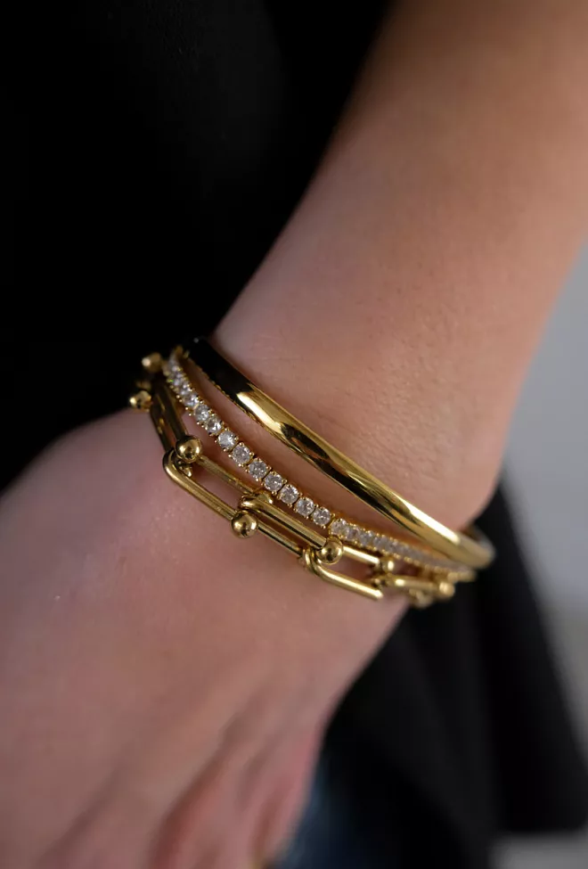 hiil studio jewelry classic bangle armbånd gull 4