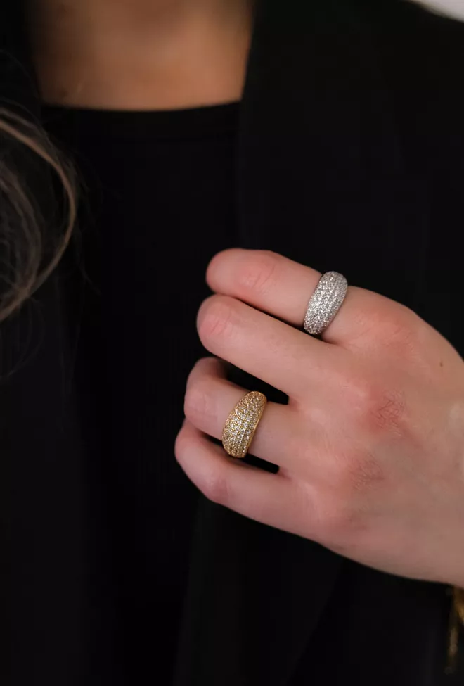 hiil studio jewelry bold crystal ring sølv 3