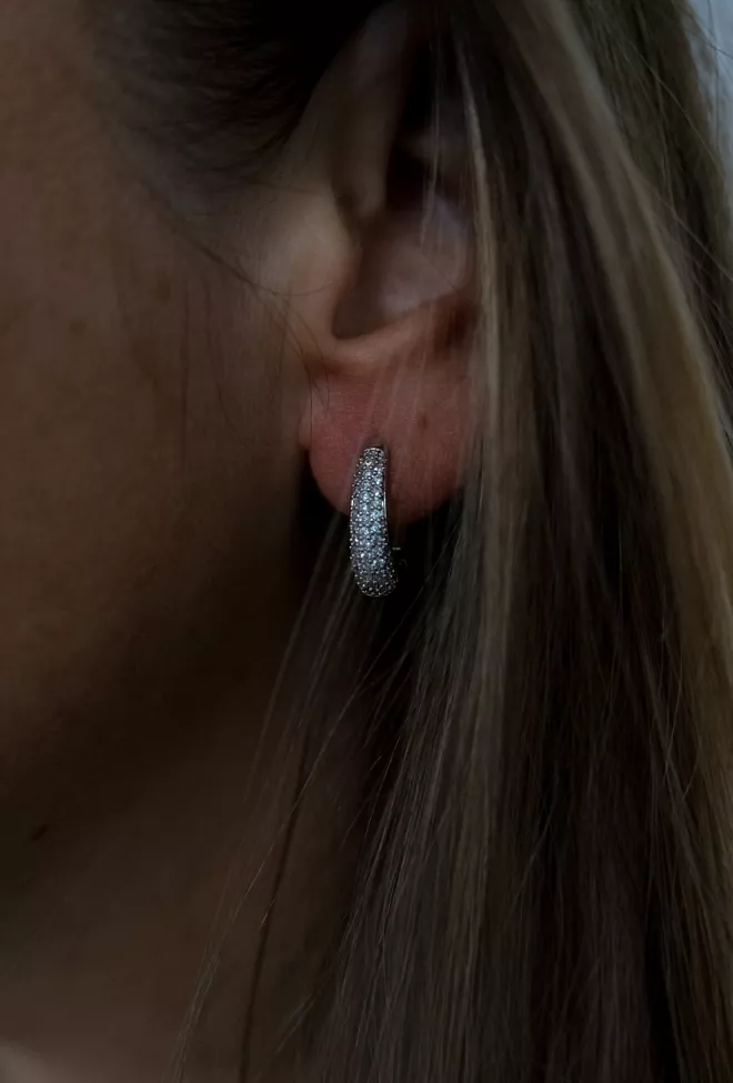 hiil studio jewelry crystal hoops øredobber sølv 1