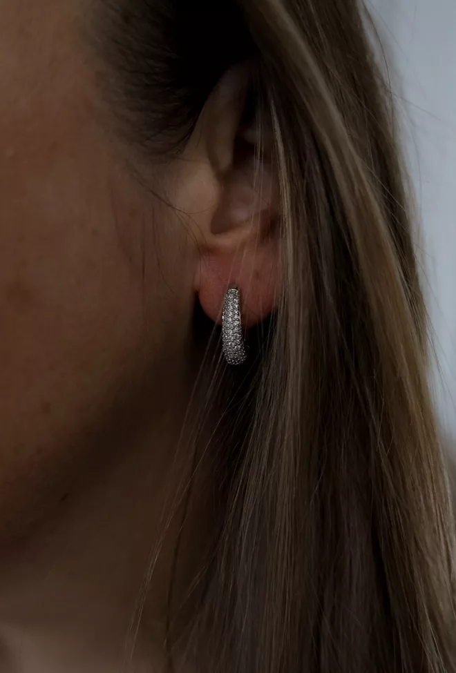 hiil studio jewelry crystal hoops øredobber sølv 2