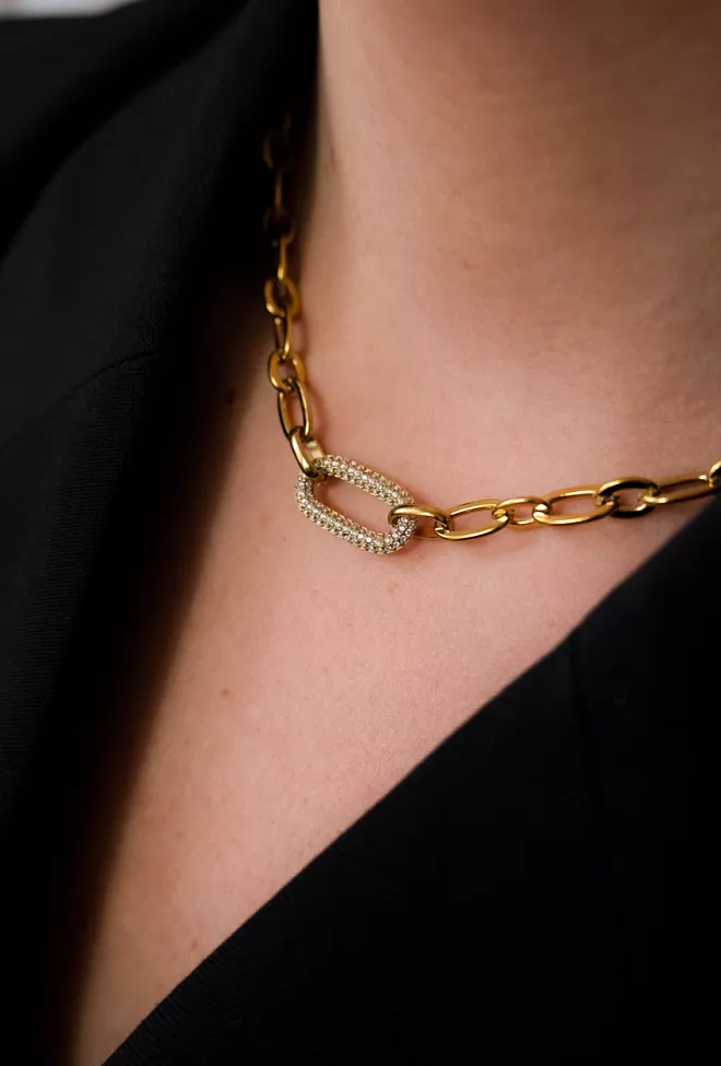 hiil studio jewelry link necklace smykke gull 3