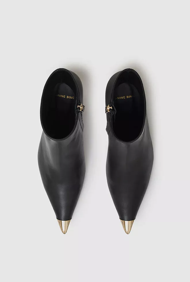 Anine Bing Gia Boots With Metal Toe Cap Black ankelstøvletter 3