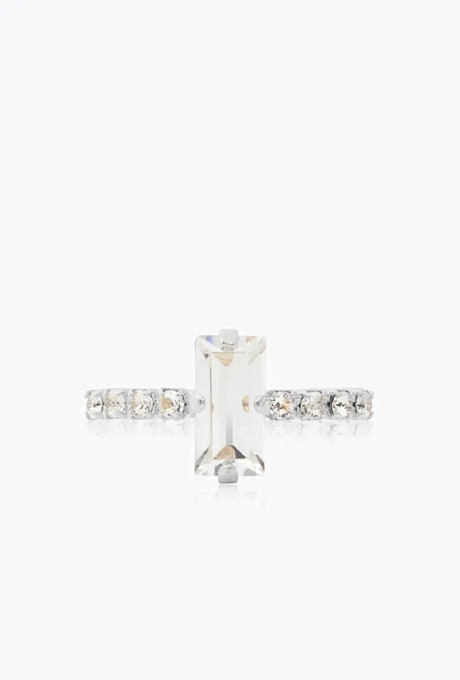 Caroline Svedbom Lucy Ring Rhodium Crystal ring 2