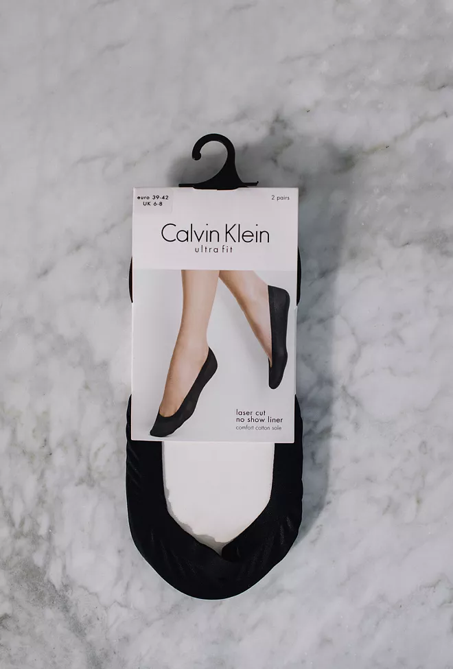 Calvin Klein Lasercut No-Show Liner Black strømper 