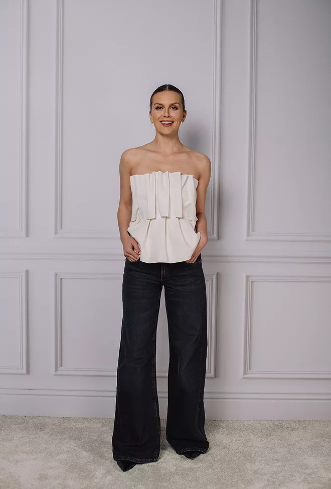 Dagmar Sculpted Tube Top White topp 2