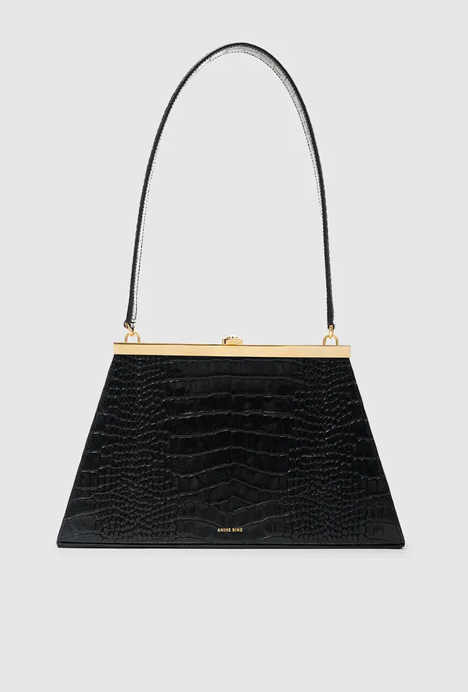 Anine bing Anine Bag Black Embossed veske