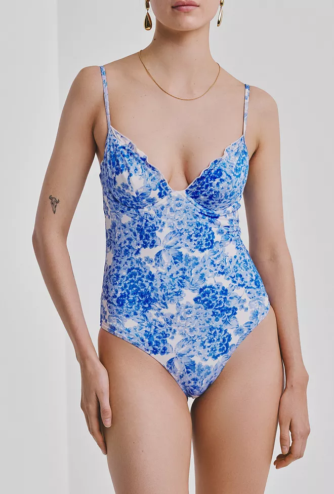 byTiMo Balconette Swimsuit Azure Meadow badedrakt