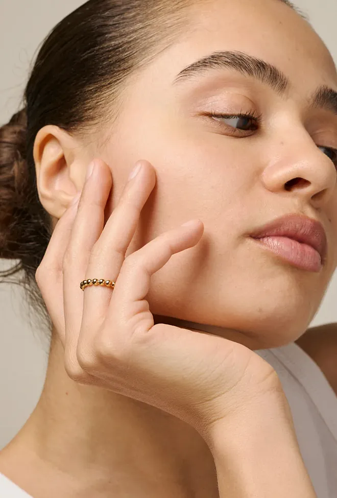 Enamel Copenhagen Ball Ring Gold