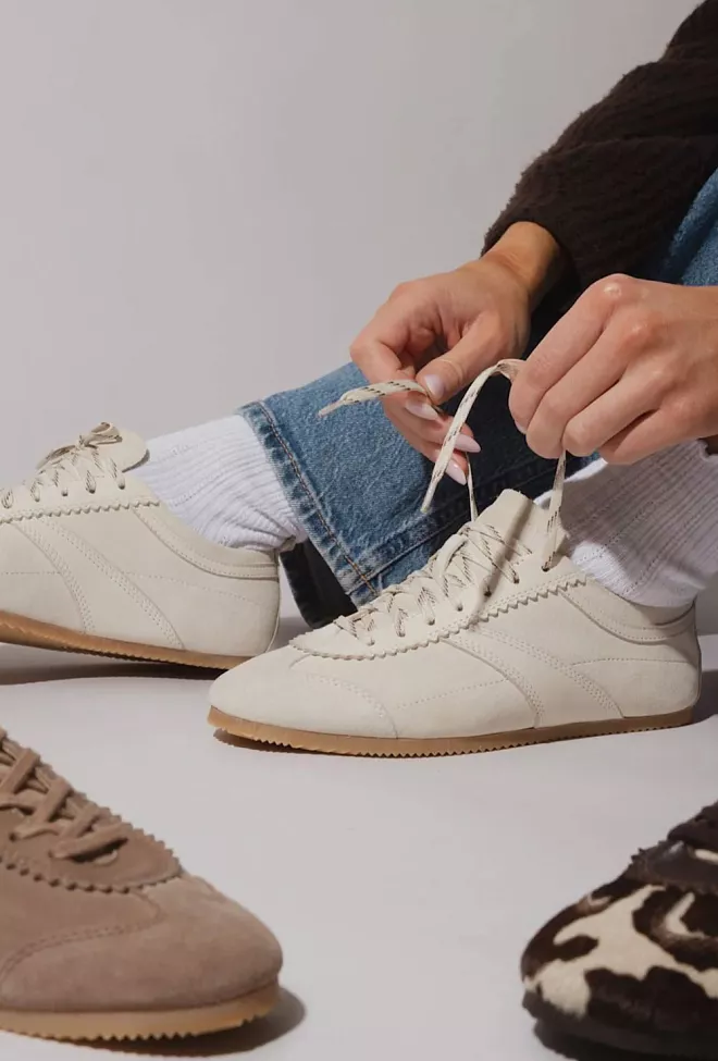 Jim Rickey Shade Suede/Leather Sneakers Offwhite joggesko