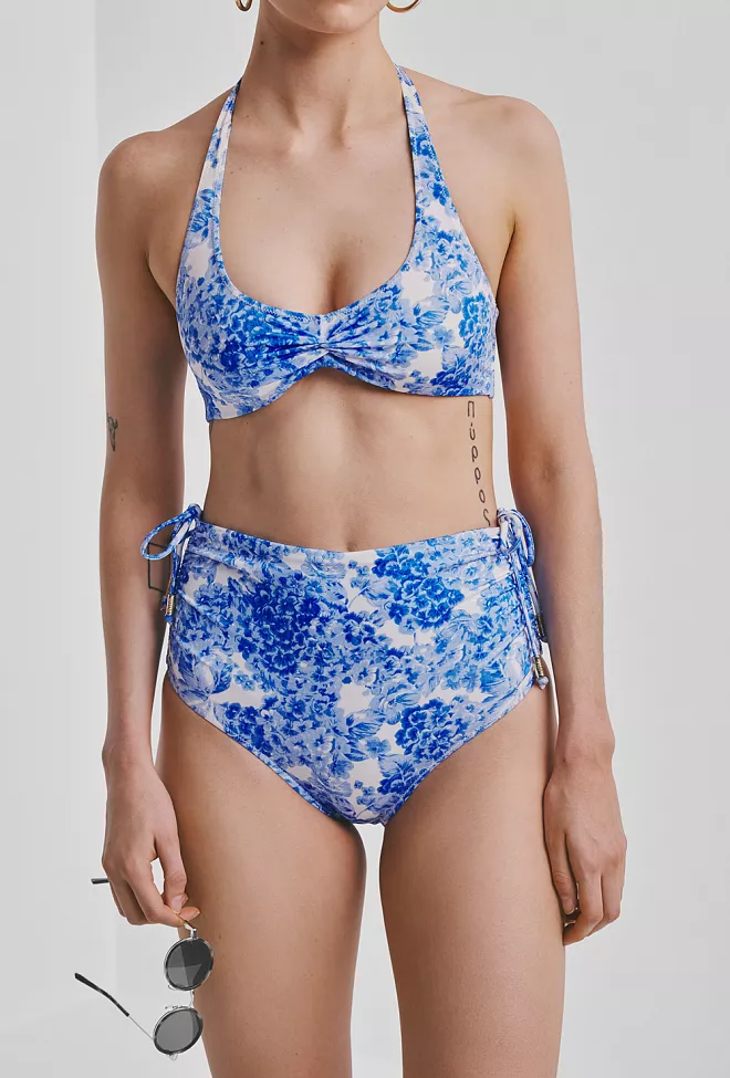 byTiMo High-Waisted Bikini Bottom Azure Meadow bikinitruse 4