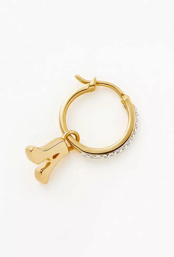Missoma initial pave HOOP earrings A-S øredobber 2